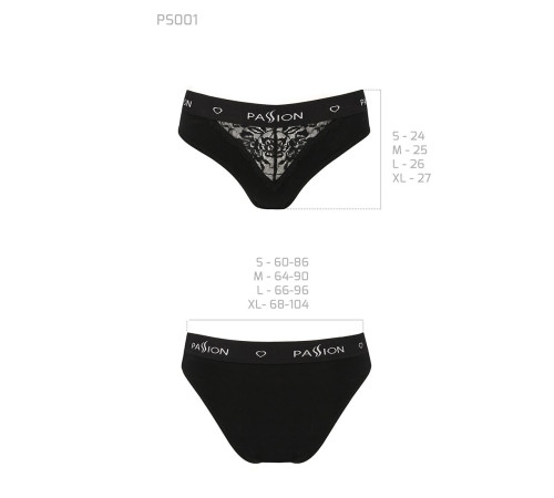 Трусики з широкою гумкою і мереживом Passion PS001 PANTIES S, black