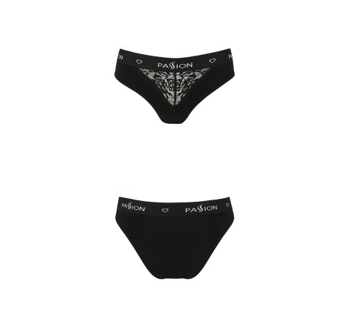 Трусики з широкою гумкою і мереживом Passion PS001 PANTIES XL, black