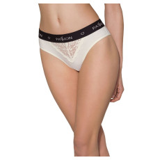 Трусики з широкою гумкою і мереживом Passion PS001 PANTIES M, ecru