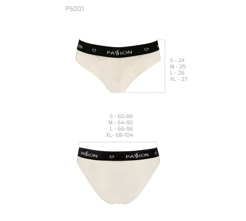 Трусики з широкою гумкою і мереживом Passion PS001 PANTIES S, ecru