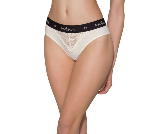 Трусики з широкою гумкою і мереживом Passion PS001 PANTIES S, ecru