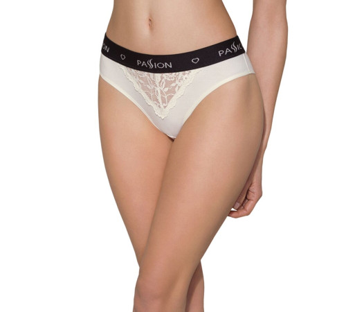 Трусики з широкою гумкою і мереживом Passion PS001 PANTIES XL, ecru