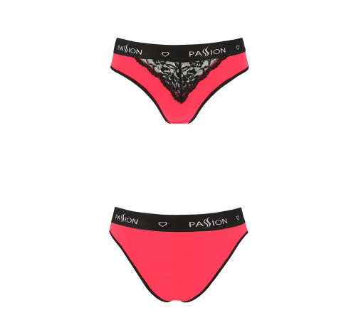 Трусики з широкою гумкою і мереживом Passion PS001 PANTIES L, red-black