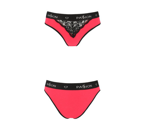 Трусики з широкою гумкою і мереживом Passion PS001 PANTIES M, red-black