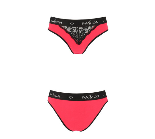 Трусики з широкою гумкою і мереживом Passion PS001 PANTIES S, red-black