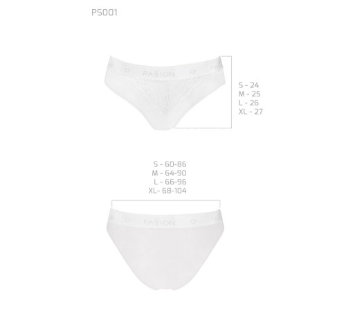 Трусики з широкою гумкою і мереживом Passion PS001 PANTIES L, white