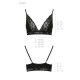 Еластичний топ з мереживом Passion PS001 TOP L, black