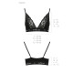 Еластичний топ з мереживом Passion PS001 TOP S, black