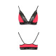 Еластичний топ з мереживом Passion PS001 TOP M, red-black