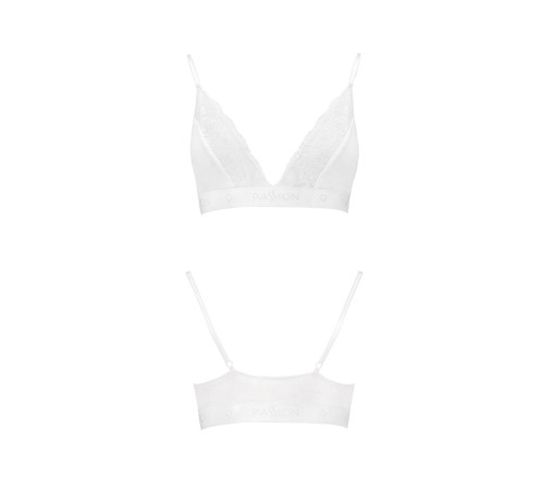 Еластичний топ з мереживом Passion PS001 TOP L, white