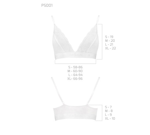 Еластичний топ з мереживом Passion PS001 TOP L, white