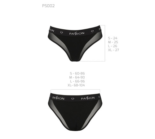 Трусики з прозорою вставкою Passion PS002 PANTIES L, black