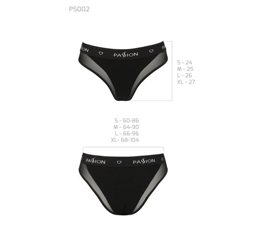 Трусики з прозорою вставкою Passion PS002 PANTIES M, black