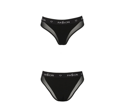 Трусики з прозорою вставкою Passion PS002 PANTIES M, black