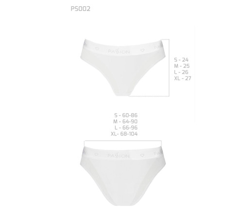 Трусики з прозорою вставкою Passion PS002 PANTIES XL, white