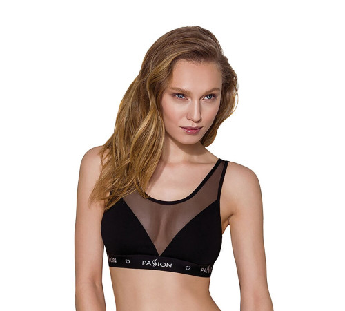 Топ з прозорою вставкою Passion PS002 TOP L, black