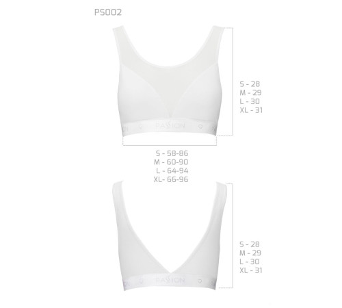 Топ з прозорою вставкою Passion PS002 TOP L, white