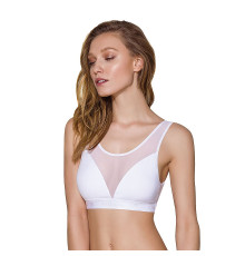 Топ з прозорою вставкою Passion PS002 TOP L, white