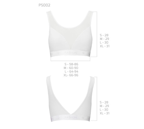 Топ з прозорою вставкою Passion PS002 TOP M, white