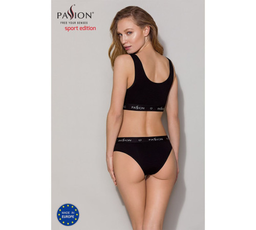 Трусики-сліпи з бавовни та еластаном Passion PS004 PANTIES L, black