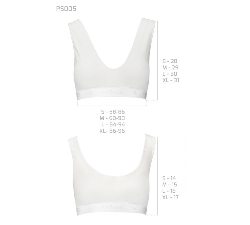 Спортивний топ з еластичної бавовни Passion PS005 TOP M, white