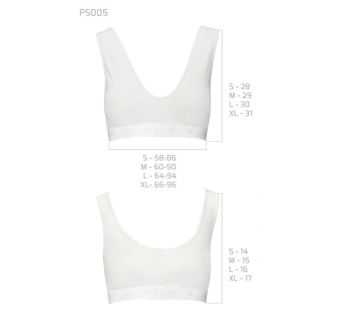 Спортивний топ з еластичної бавовни Passion PS005 TOP S, white