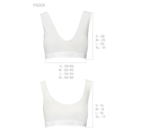 Спортивний топ з еластичної бавовни Passion PS005 TOP XL, white