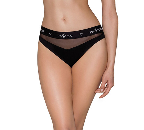 Трусики з прозорою вставкою Passion PS006 PANTIES L, black