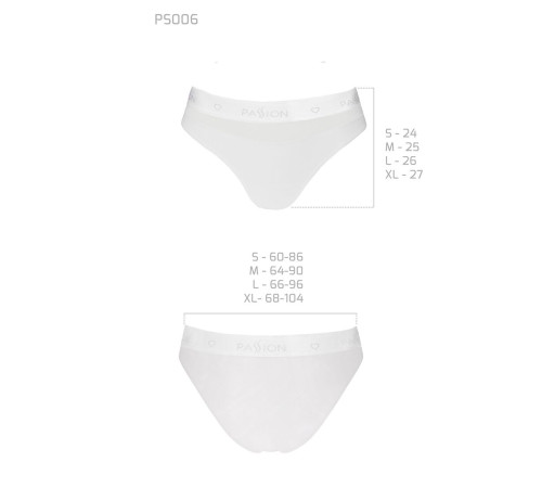 Трусики з прозорою вставкою Passion PS006 PANTIES XL, white