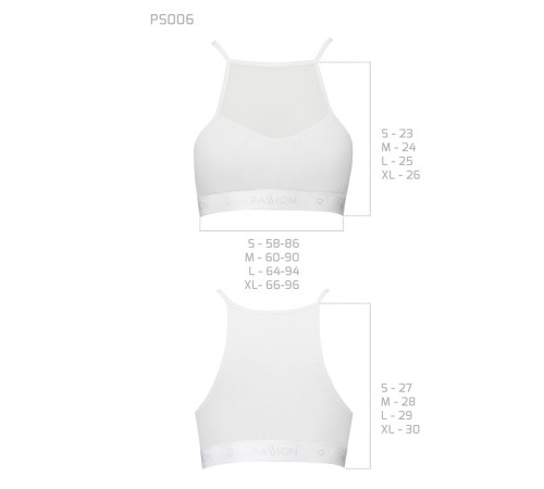 Спортивний топ з прозорою вставкою Passion PS006 TOP M, white