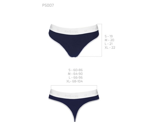 Спортивні трусики-стрінги Passion PS007 PANTIES L, navy blue