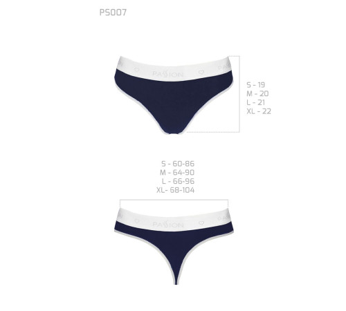 Спортивні трусики-стрінги Passion PS007 PANTIES M, navy blue