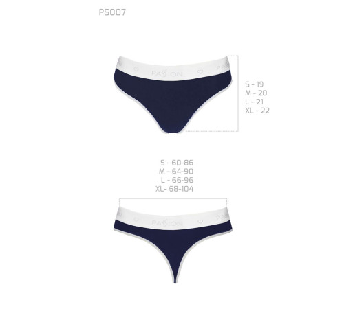 Спортивні трусики-стрінги Passion PS007 PANTIES S, navy blue