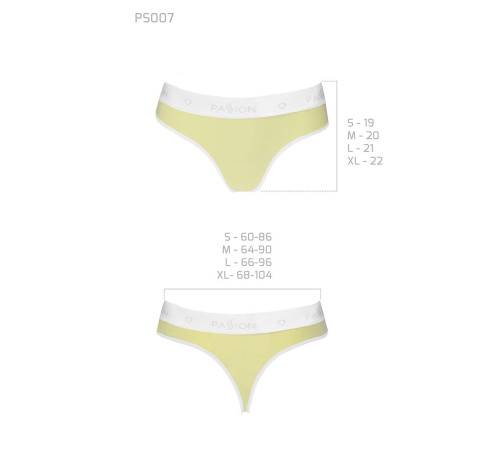 Спортивні трусики-стрінги Passion PS007 PANTIES L, yellow