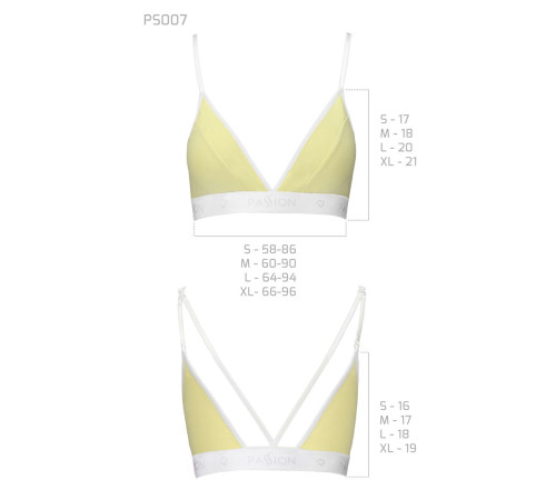 Спортивний топ з подвійними бретелями Passion PS007 TOP L, yellow