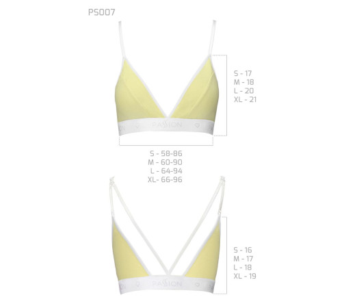 Спортивний топ з подвійними бретелями Passion PS007 TOP S, yellow