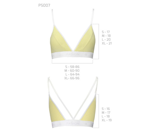 Спортивний топ з подвійними бретелями Passion PS007 TOP XL, yellow