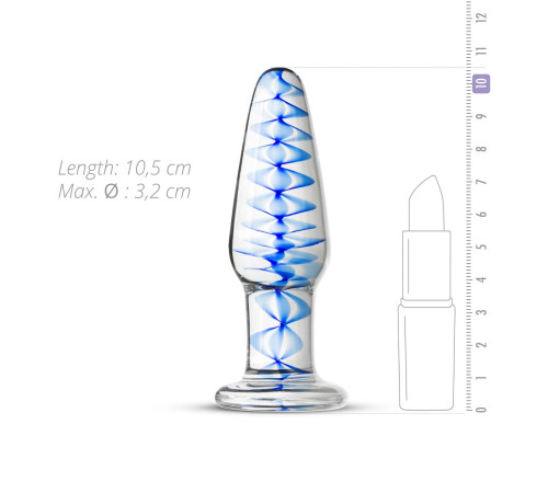 Скляна анальна пробка з внутрішньою спіраллю Gildo Glass Buttplug No. 23