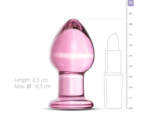 Рожева анальна пробка зі скла Gildo Pink Glass Buttplug