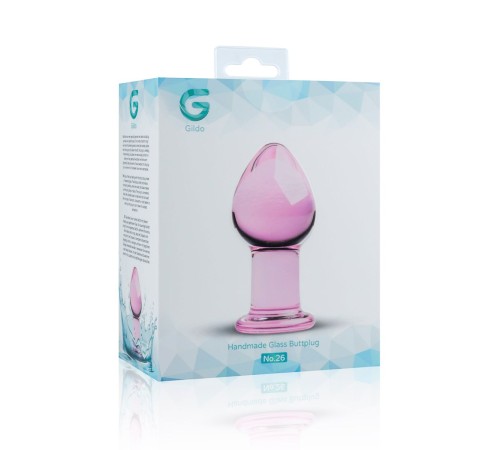 Рожева анальна пробка зі скла Gildo Pink Glass Buttplug