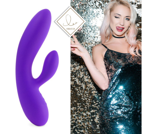 Гнучкий вібратор кролик з двома моторами FeelzToys Lea Rabbit Vibrator Medium Purple