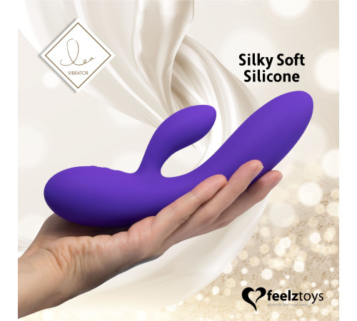 Гнучкий вібратор кролик з двома моторами FeelzToys Lea Rabbit Vibrator Medium Purple