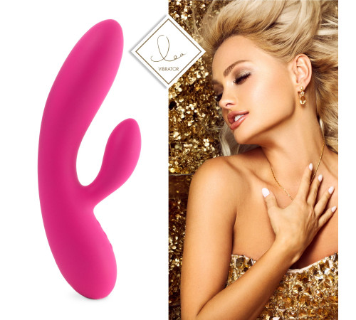 Гнучкий вібратор кролик з двома моторами FeelzToys Lea Rabbit Vibrator Rubine Red