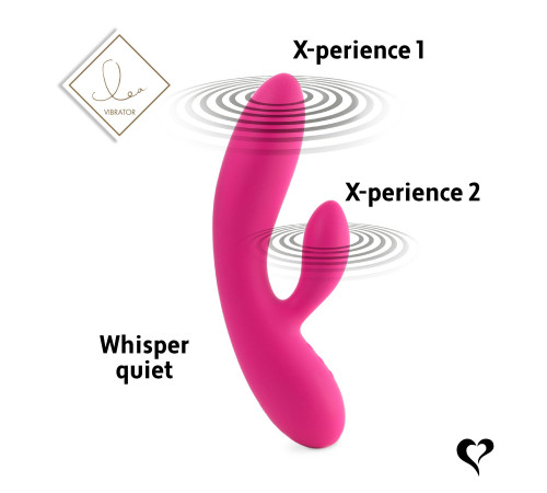 Гнучкий вібратор кролик з двома моторами FeelzToys Lea Rabbit Vibrator Rubine Red