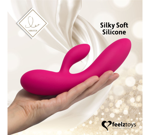 Гнучкий вібратор кролик з двома моторами FeelzToys Lea Rabbit Vibrator Rubine Red