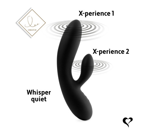 Гнучкий вібратор кролик з двома моторами FeelzToys Lea Rabbit Vibrator Black