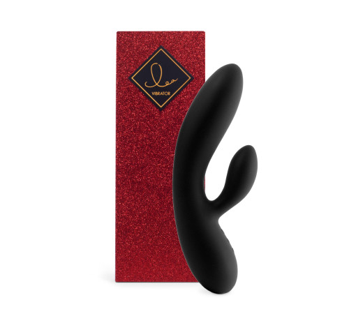 Гнучкий вібратор кролик з двома моторами FeelzToys Lea Rabbit Vibrator Black