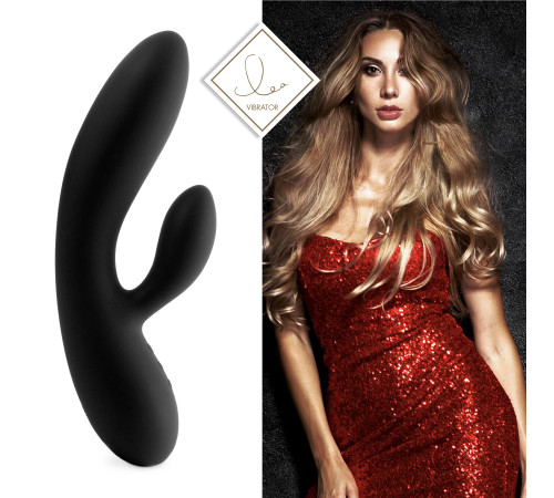 Гнучкий вібратор кролик з двома моторами FeelzToys Lea Rabbit Vibrator Black