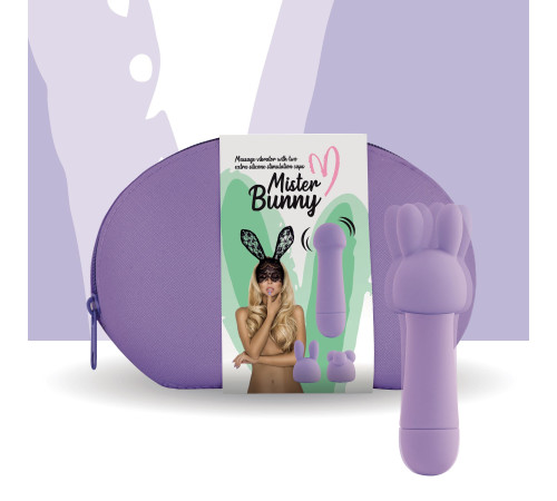 Мінівібратор FeelzToys Magic Bunny Purple з двома насадками