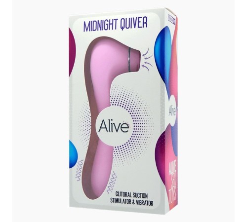 Вібратор і вакуумний стимулятор Alive Midnight Quiver Pink - іграшка 2 в 1